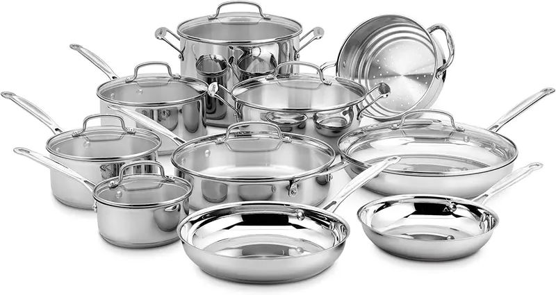 17-Piece Stainless Steel Cookware Set – Professional-Grade Chef’S Classic Collection 1