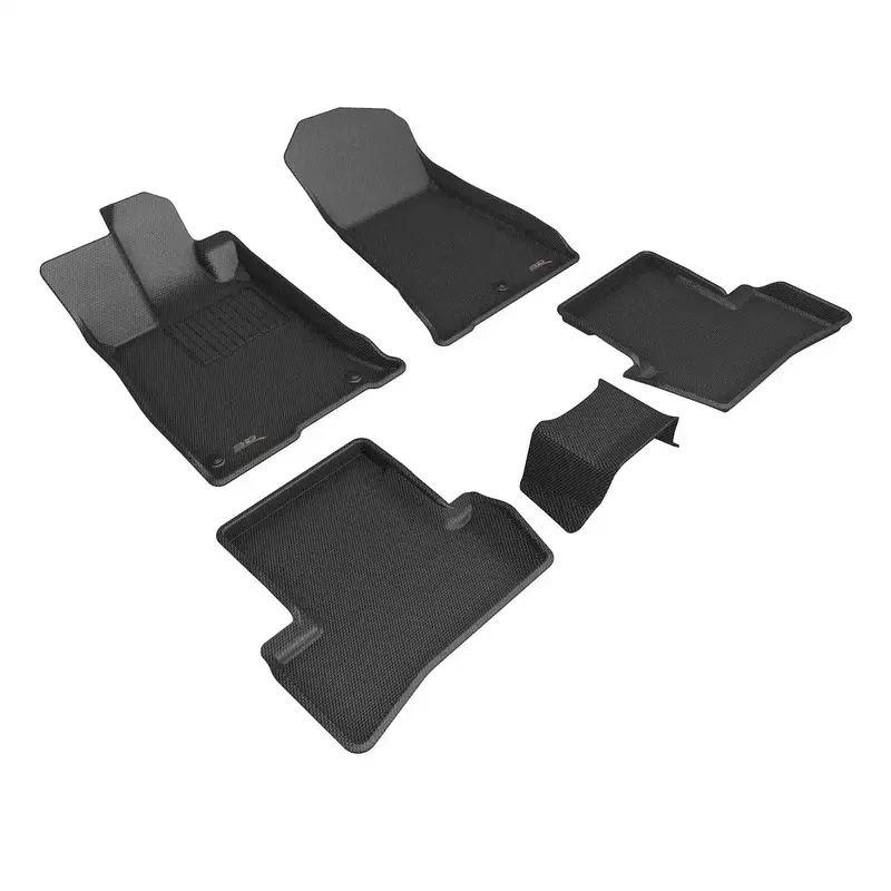 3D Maxpider Kagu All-Weather Floor Mat Set – Black – 5-Piece (Front, Second Row, And Cargo) 1
