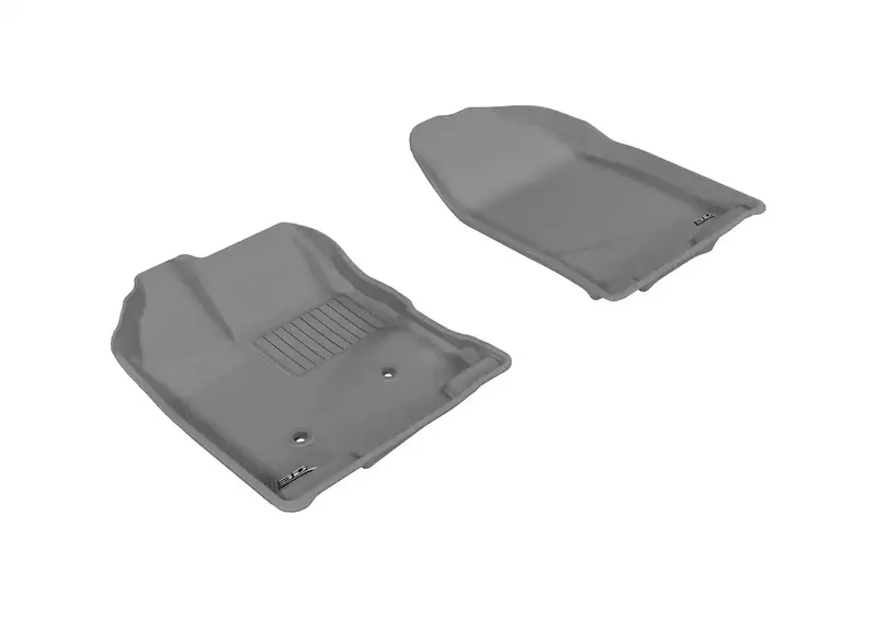 3D Maxpider Kagu Gray Floor Mats – Front Pair With Single-Hook Attachment 1