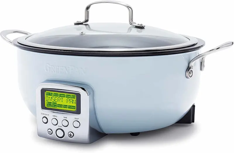 6-Quart Smart Ceramic Skillet – Multi-Cook Electric Pan For Sautéing, Stir-Frying, And Rice Cooking With Led Controls & Dishwasher-Safe Parts 4