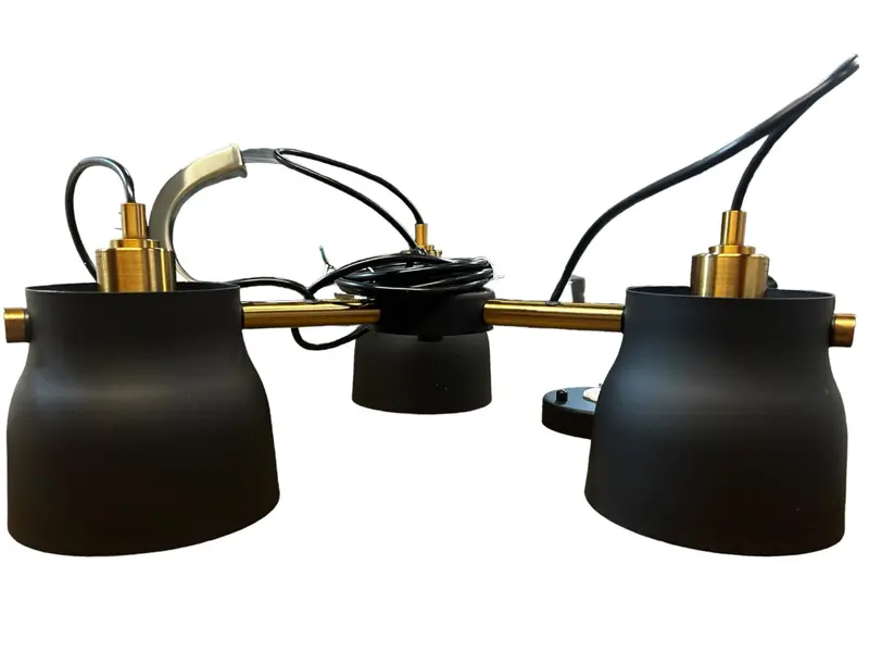 Artcraft Ac11363Vb Euro Industrial 3-Light 21" Chandelier – Matte Black & Harvest Brass 1