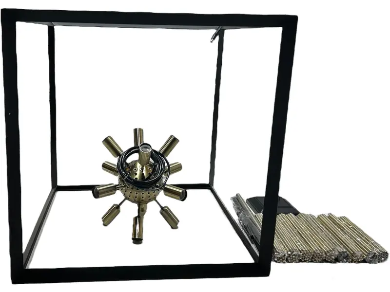 Artcraft Ac11441 Sunburst Pendant – 37" Modern Matte Black & Satin Brass Lighting Fixture, New In Box 1