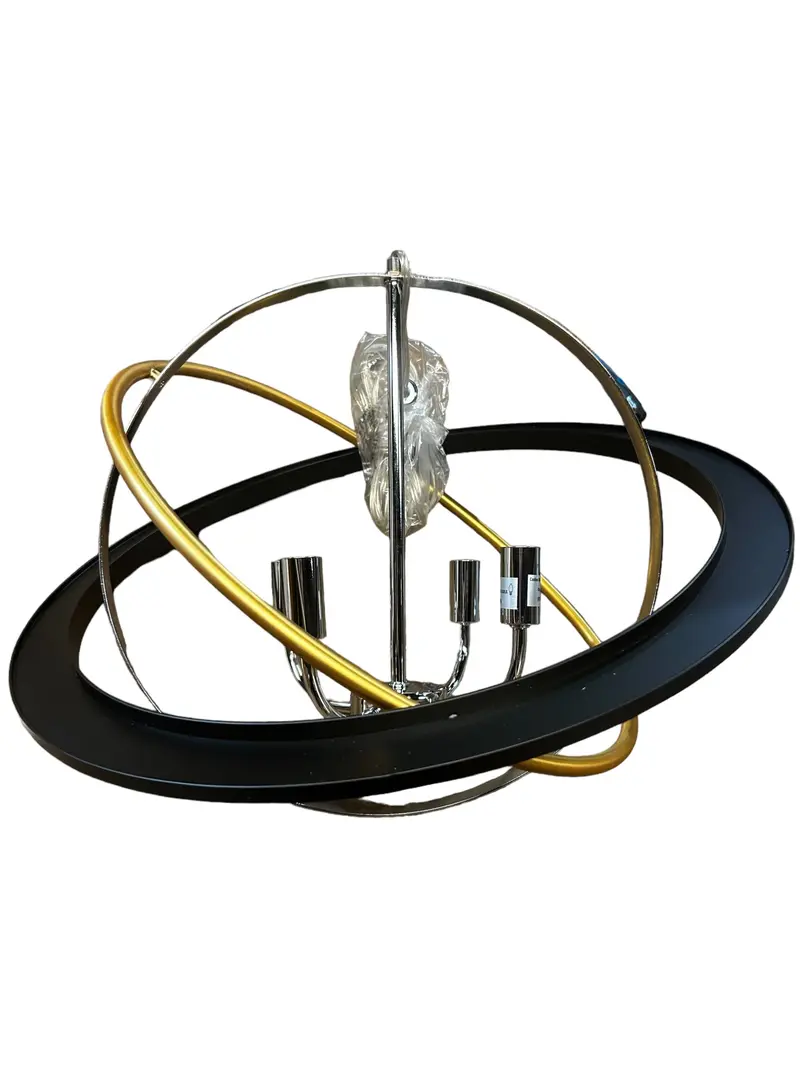 Artcraft Cl15114 Cosmic 4-Light 21" Chandelier – Dark Bronze, Chrome & Satin Brass Accents 1
