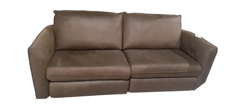 Brown Microfiber Power Reclining Loveseat – In-Store Pickup Only 1