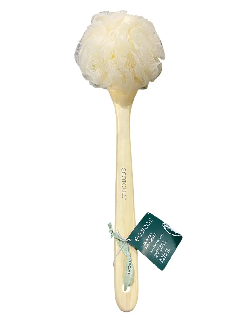 Ecotools Ecopouf Bath Brush — Natural Loofah Sponge With Ergonomic Handle 1