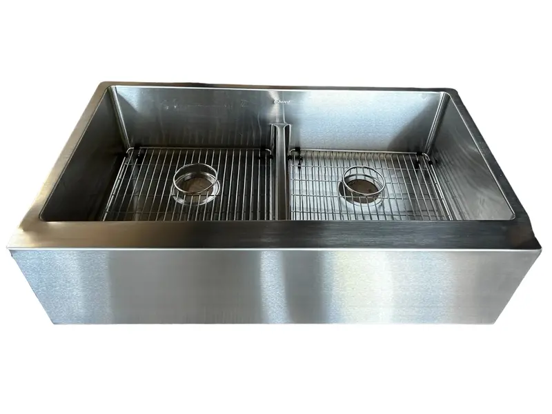 Elkay Efruffa3417Dbg 10-Inch Apron-Front Farmhouse Kitchen Sink – Polished Satin Finish With Cosmetic Imperfections 1