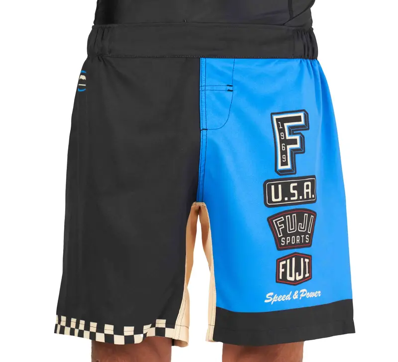 Full Throttle Black/Blue Lightweight Mma Shorts 1