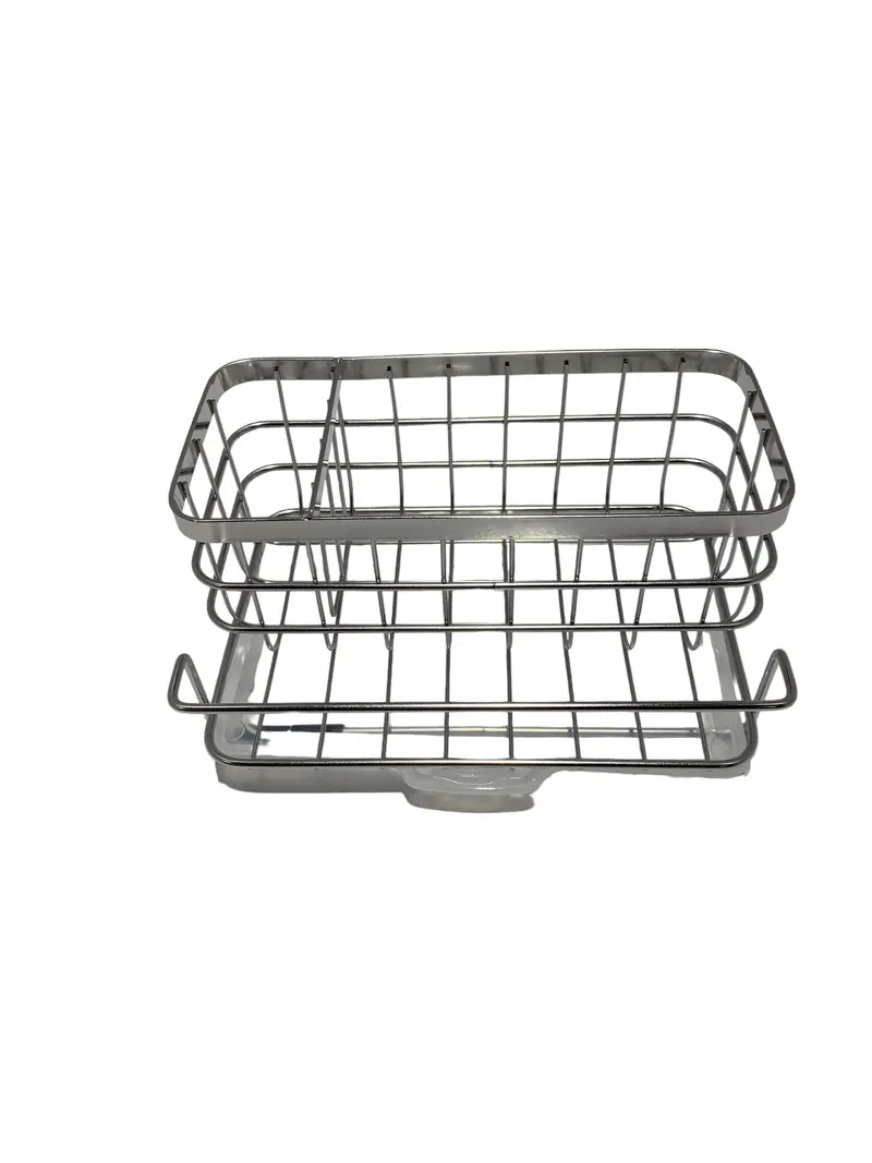 Hapirm Sink-Mount Sponge Holder With Drain Tray – Silver Finish 1
