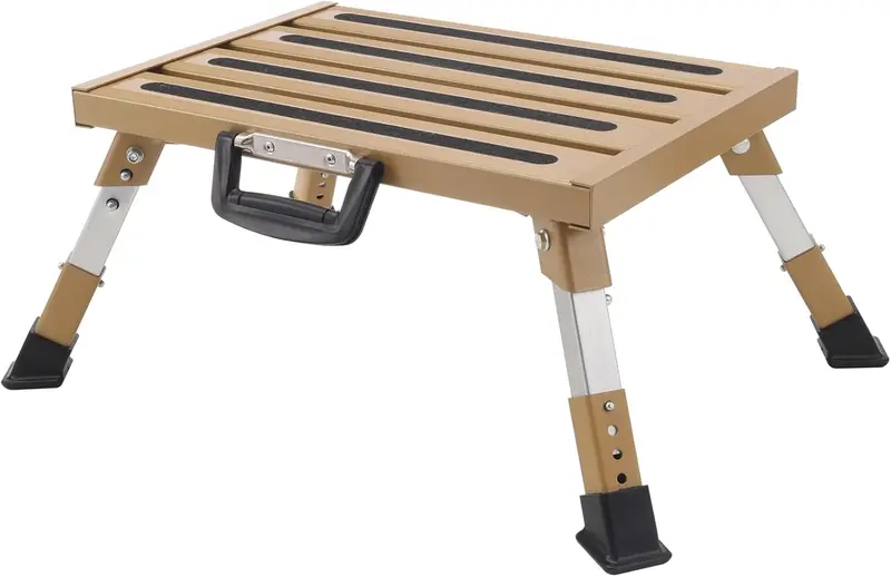 Heavy-Duty Folding Rv Step – Glow-In-The-Dark Platform With 1000-Pound Weight Capacity 1