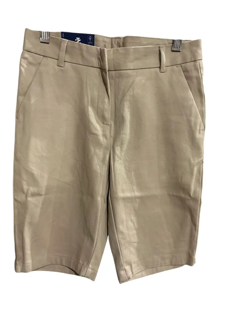 Izod Girls’ Khaki Stretch Bermuda Shorts – Skinny Fit, Size 3 1