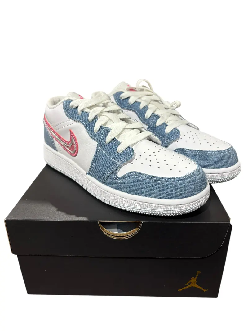 Jordan Youth Air 1 Low Se (Gs) – Denim And Sequin Finish 1