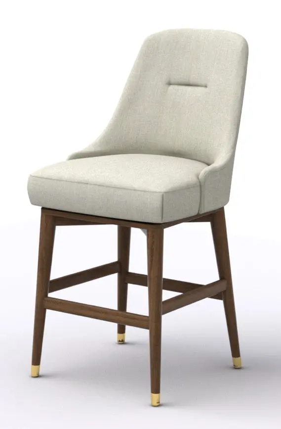 Light Gray Upholstered Counter Height Stool – Modern Bar Seating 1