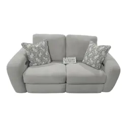 Light Grey Power Reclining Fabric Loveseat – In-Store Pickup Only 1