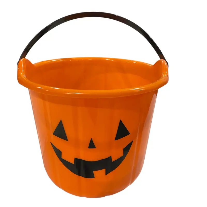 Plastic Halloween Pumpkin Bucket – Trick-Or-Treat Carrier (In-Store Pickup Only) 1