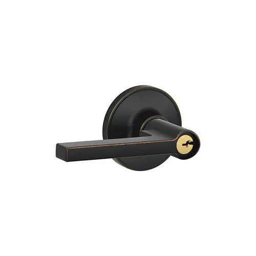 Schlage J54 Sol 716 Solstice Keyed Entry Lever – Aged Bronze Residential Lock, New In Box 1