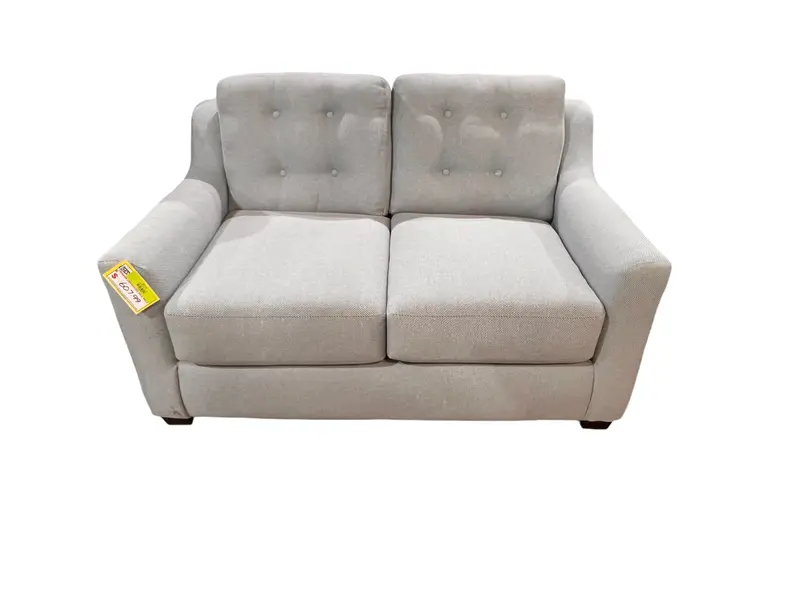 White-And-Blue Striped Fabric Loveseat – In-Store Pickup Only 1