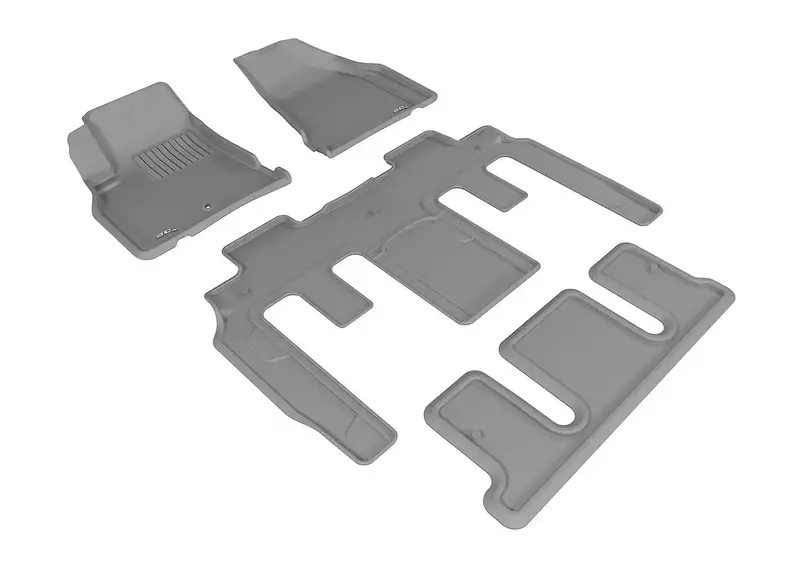 3D Maxpider Kagu All-Weather Floor Mats – Gray, 4-Piece Set (Front, Rear & Third Row, L1Ch06101501) 1
